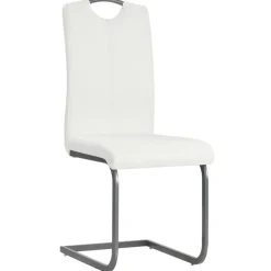 Online Muebles tifón Sillas voladizas de comedor 4 unidades cuero sintético blanco Blanco
