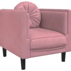 Best Muebles tifón Sillón con cojín terciopelo rosa Rosa