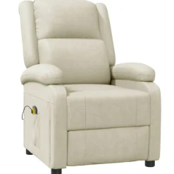 Clearance Muebles tifón Sillón de masaje de cuero sintético crema Crema