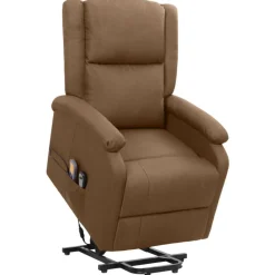 Discount Muebles tifón Sillón de masaje elevable de tela marrón Marrón