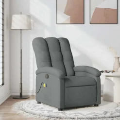Best Muebles tifón Sillón de masaje reclinable de tela gris oscuro Gris