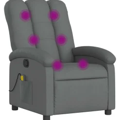 Best Muebles tifón Sillón de masaje reclinable de tela gris oscuro Gris