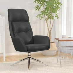 Best Muebles tifón Sillón de relax de cuero auténtico negro Negro