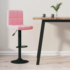Best Muebles tifón Taburete de cocina de terciopelo rosa Rosa
