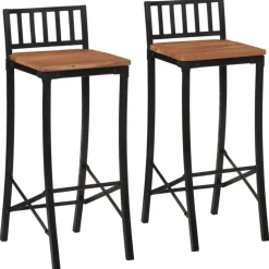 Best Muebles tifón Taburetes altos 2 uds madera maciza de acacia Marrón