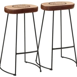 Best Muebles tifón Taburetes de barra 2 uds marrón oscuro 44x37,5x78 cm Marrón