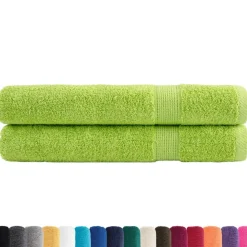 Best Muebles tifón Toallas de sauna SOLUND 2 uds verde manzana 80x200 cm 600 gsm Verde